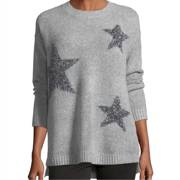 Philosophy Metallic Stars Crewneck Sweater Gray Size Medium - Picture 1 of 8